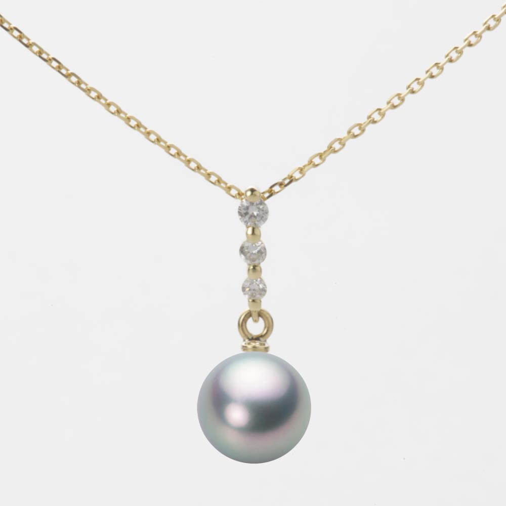 7.5mmアコヤ真珠ペンダント（シルバーグレー）