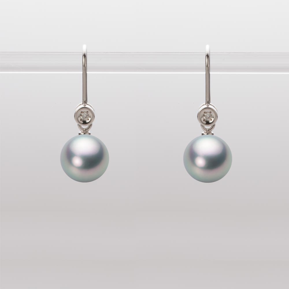7.5mmアコヤ真珠ピアス（シルバーグレー）