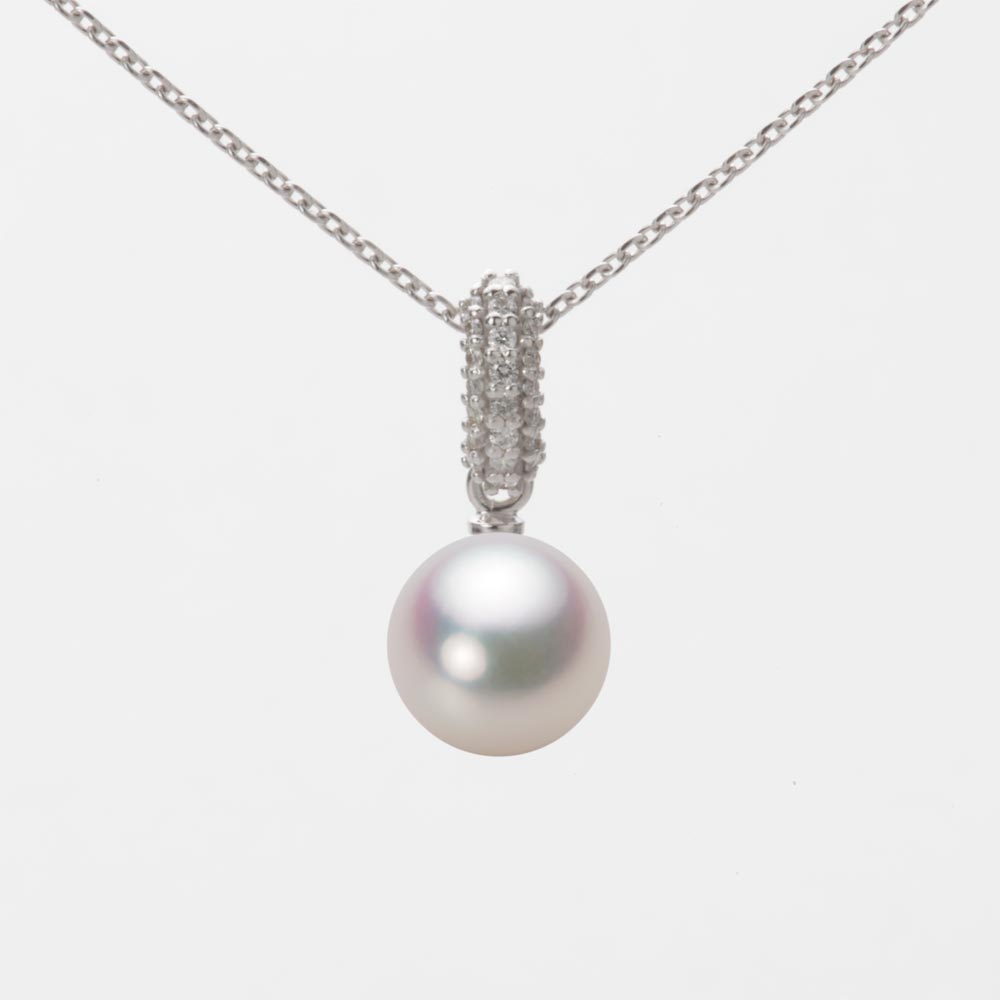 7.5mmアコヤ真珠ペンダント（ホワイトピンク・マリン）