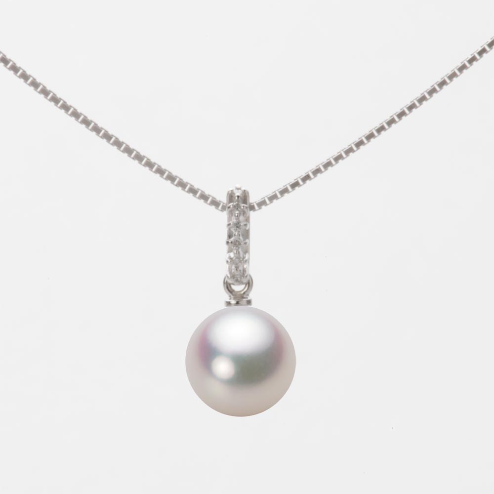 7.5mmアコヤ真珠ペンダント（ホワイトピンク・マリン）