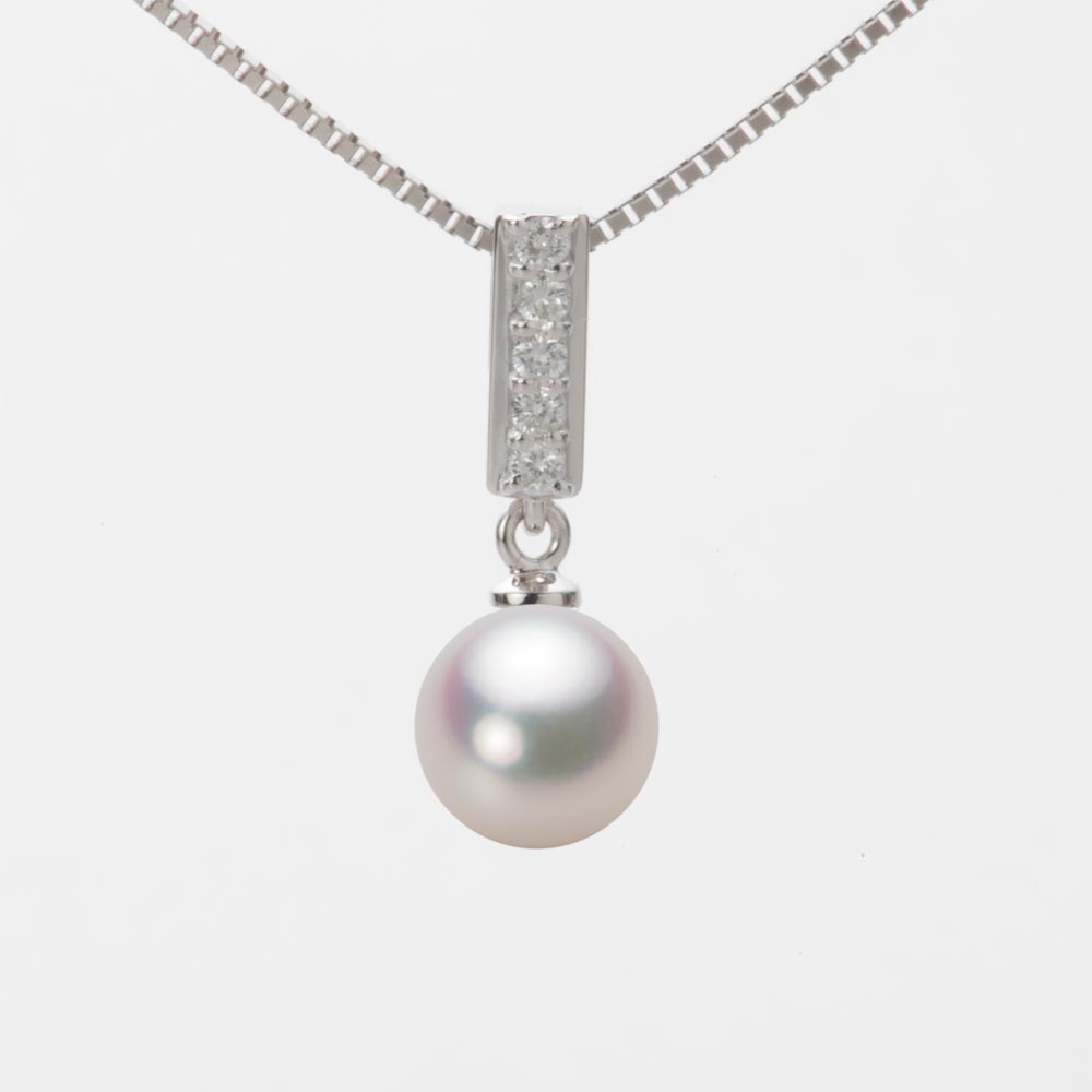 7.5mmアコヤ真珠ペンダント（ホワイトピンク・マリン）