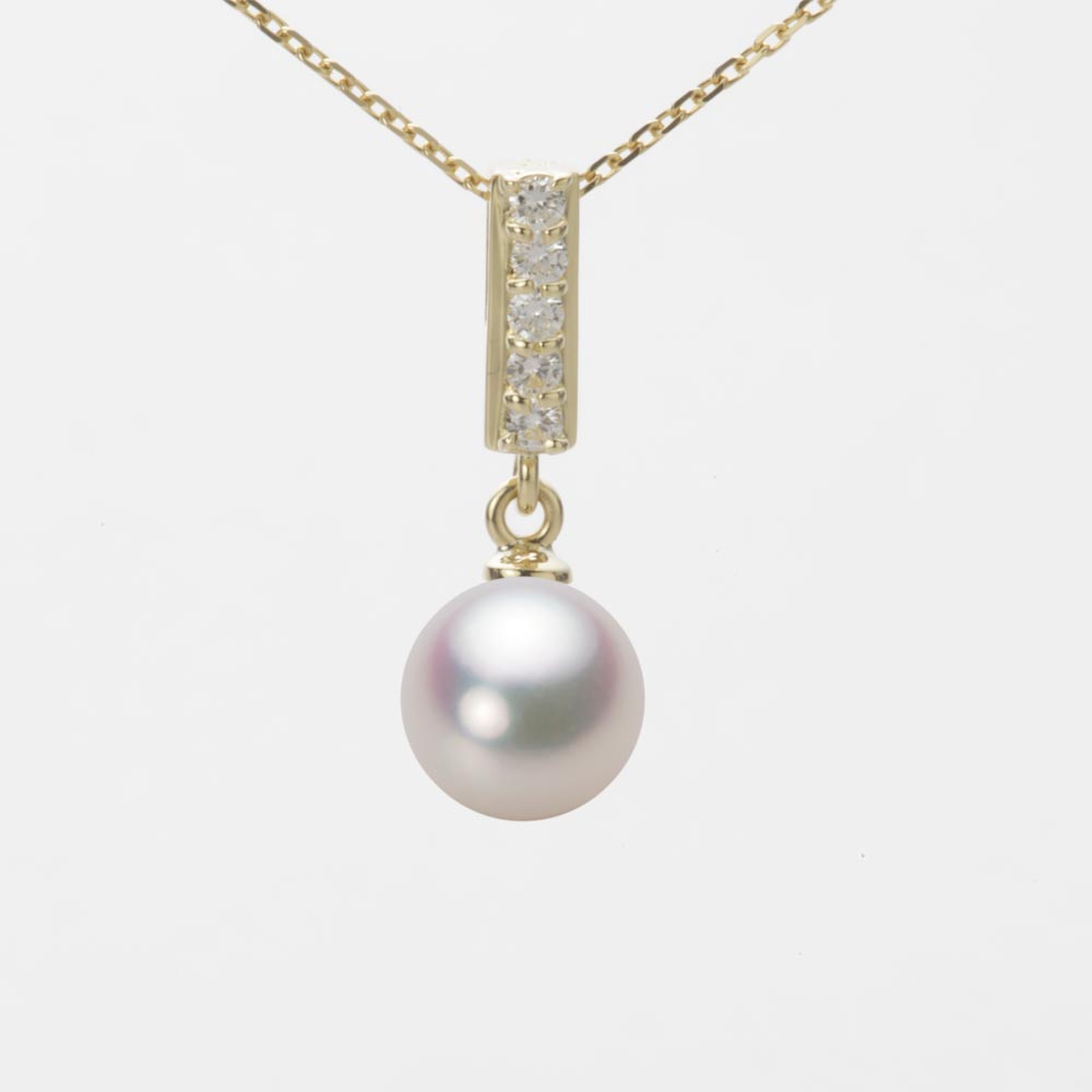 7.5mmアコヤ真珠ペンダント（ホワイトピンク・マリン）