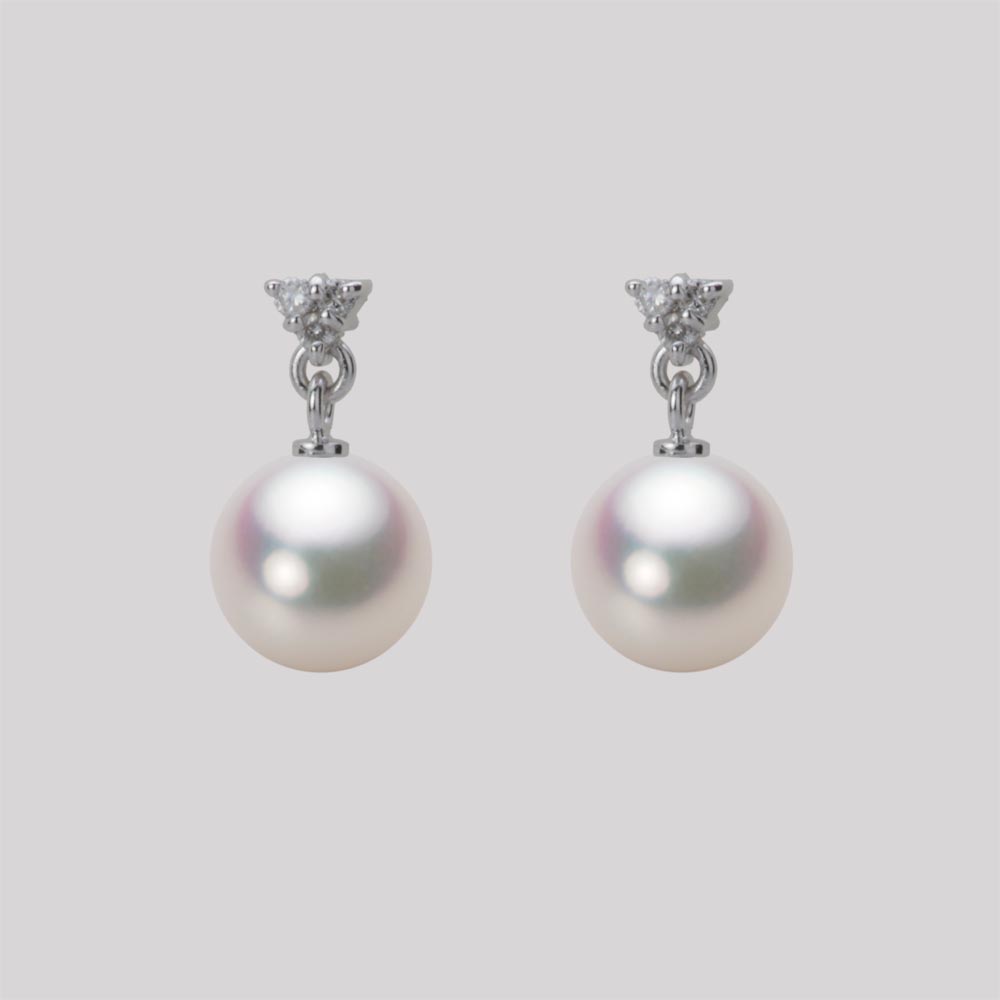 7.5mmアコヤ真珠ピアス（ホワイトピンク・マリン）
