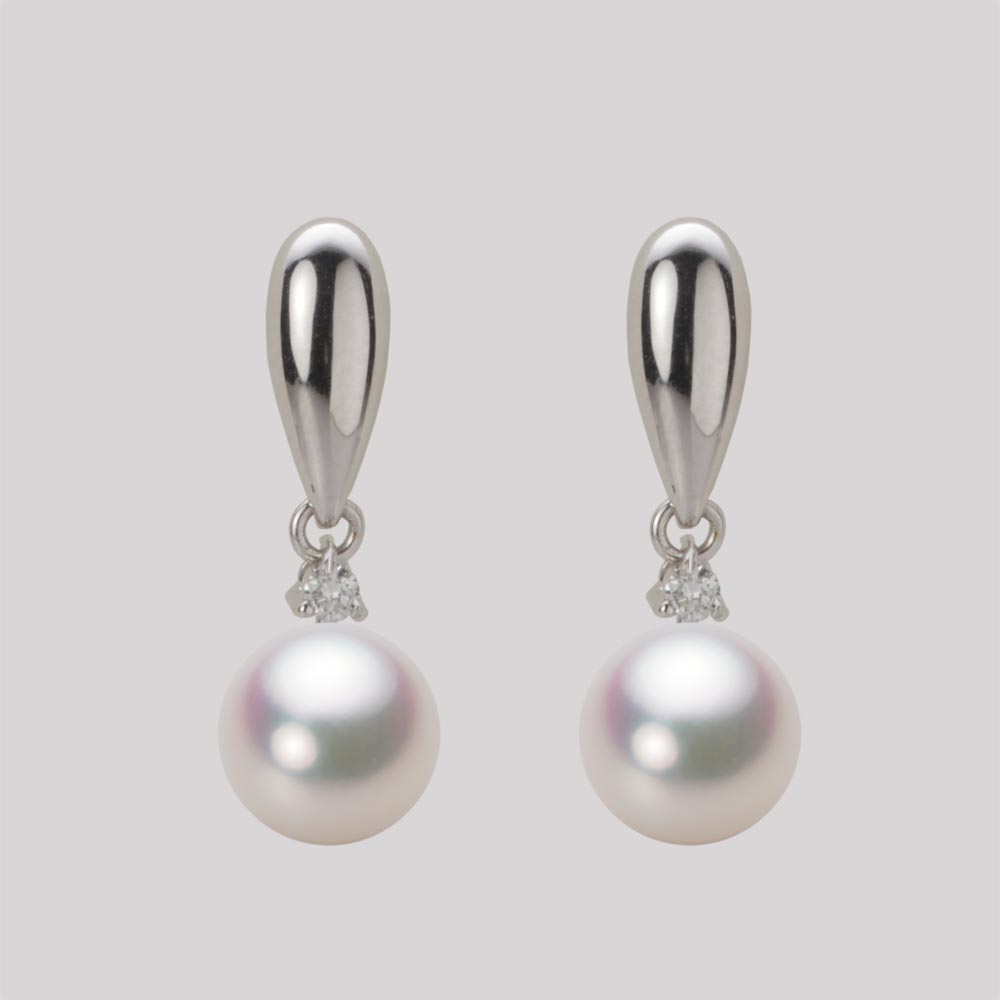 7.5mmアコヤ真珠ピアス（ホワイトピンク・マリン）