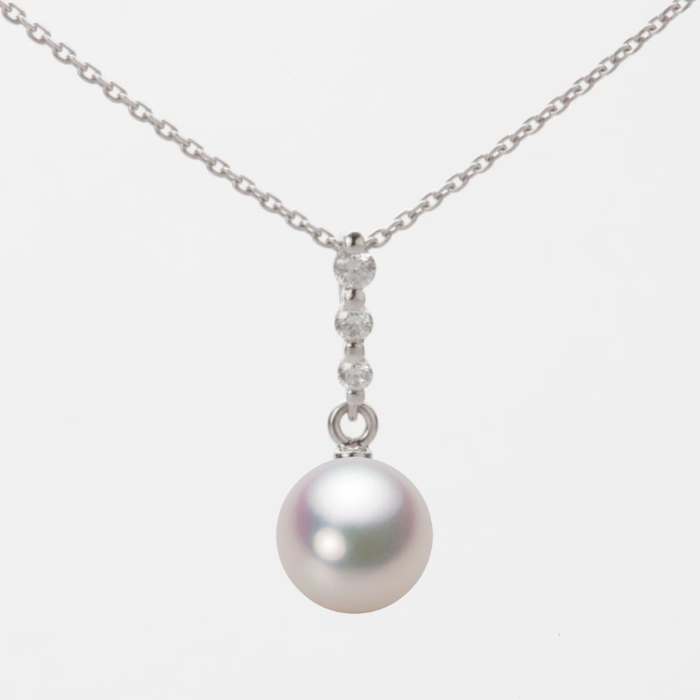 7.5mmアコヤ真珠ペンダント（ホワイトピンク・マリン）