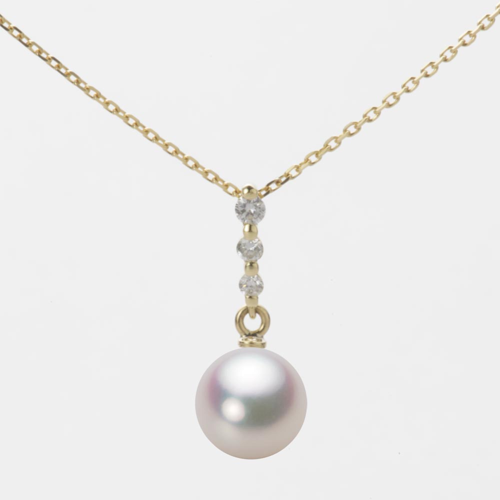 7.5mmアコヤ真珠ペンダント（ホワイトピンク・マリン）