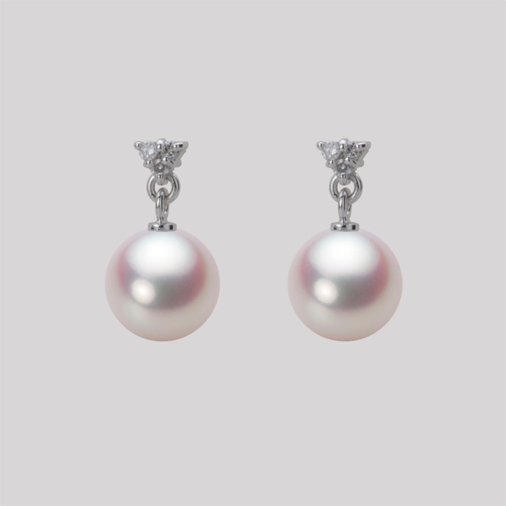 7.5mmアコヤ真珠ピアス（ホワイトピンク・ロゼ）