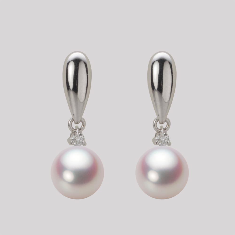 7.5mmアコヤ真珠ピアス（ホワイトピンク・ロゼ）