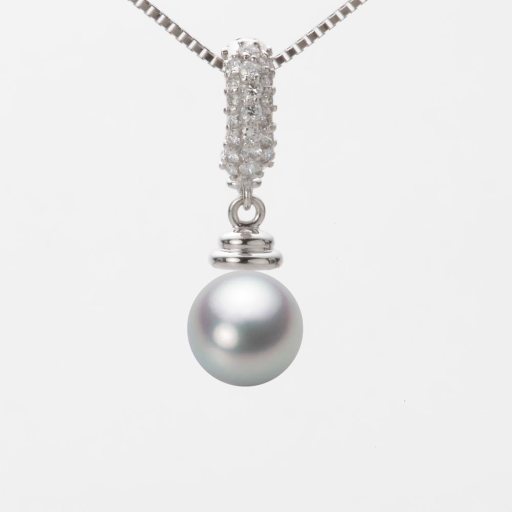 7.5mmアコヤ真珠ペンダント（シルバーグレー）