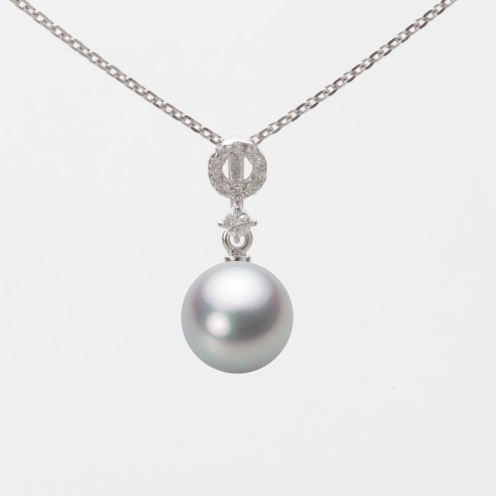 7.5mmアコヤ真珠ペンダント（シルバーグレー）