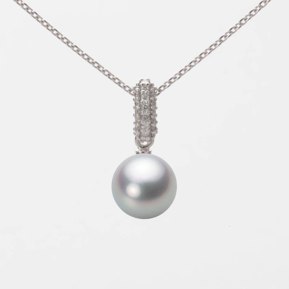 7.5mmアコヤ真珠ペンダント（シルバーグレー）