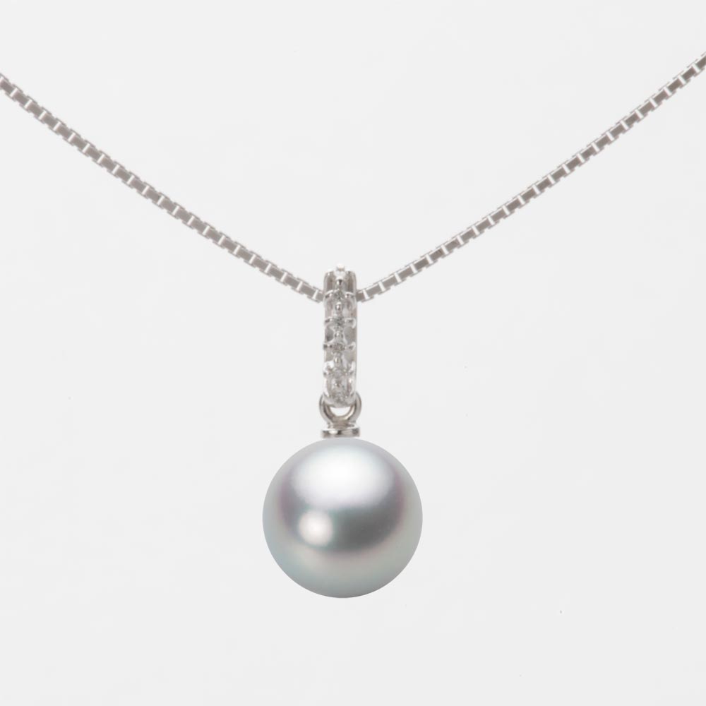 7.5mmアコヤ真珠ペンダント（シルバーグレー）