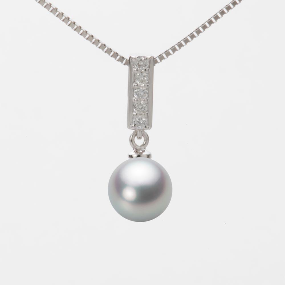 7.5mmアコヤ真珠ペンダント（シルバーグレー）