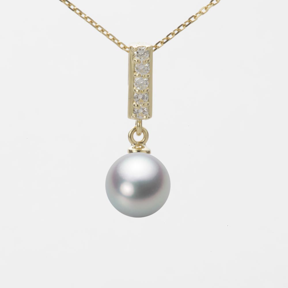 7.5mmアコヤ真珠ペンダント（シルバーグレー）