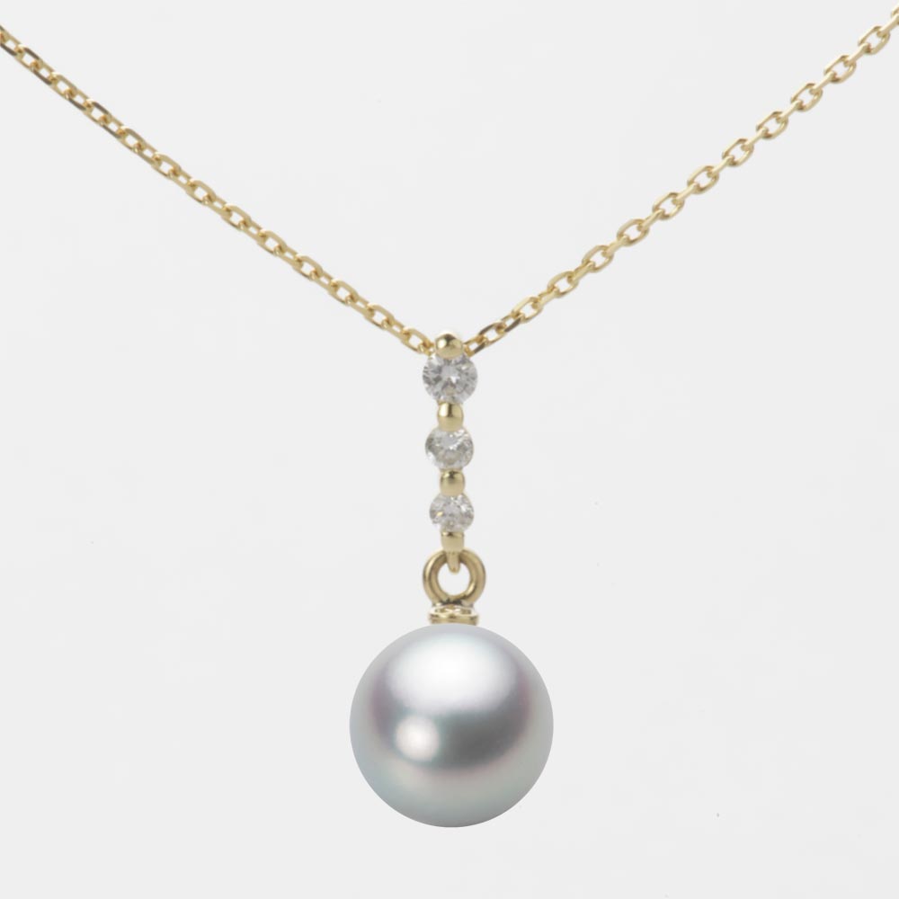 7.5mmアコヤ真珠ペンダント（シルバーグレー）