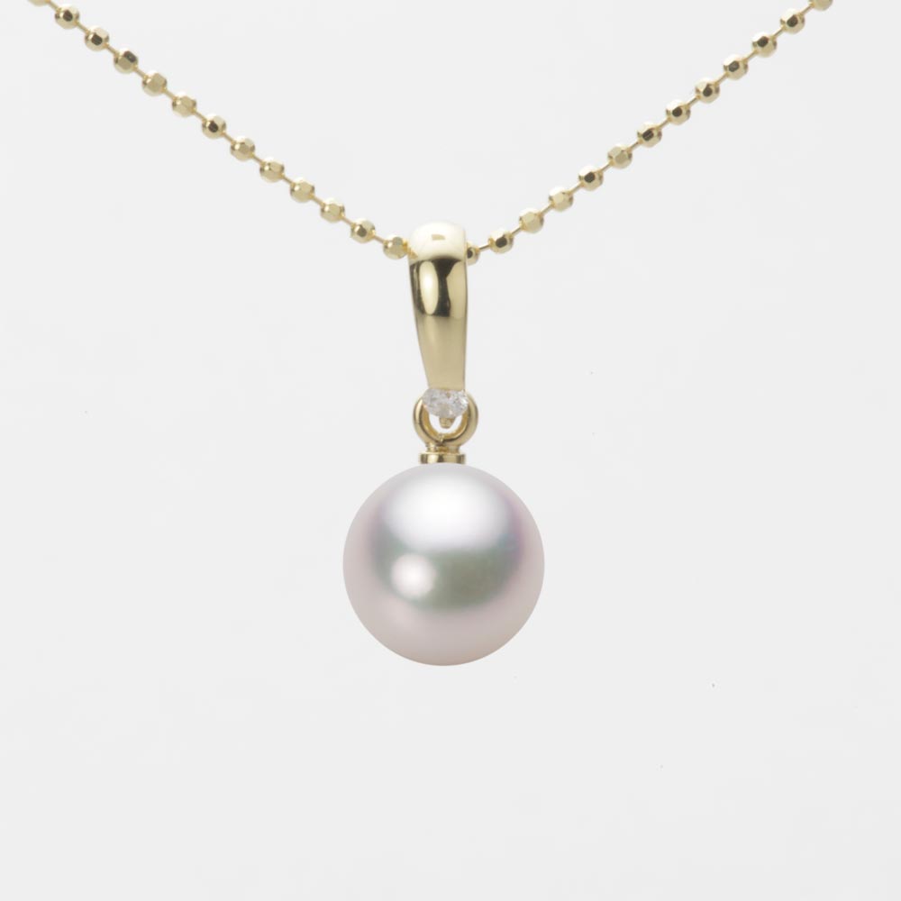 7.5mmアコヤ真珠ペンダント（ホワイトピンク・マリン）