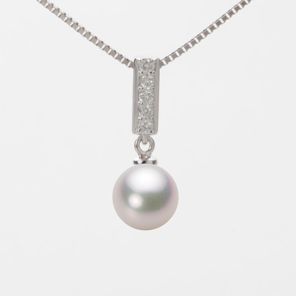 7.5mmアコヤ真珠ペンダント（ホワイトピンク・マリン）