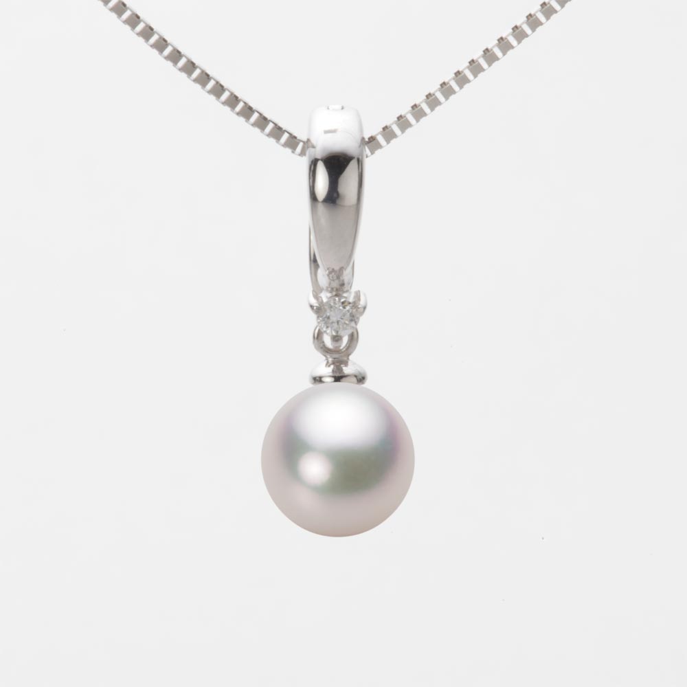 7.5mmアコヤ真珠ペンダント（ホワイトピンク・マリン）