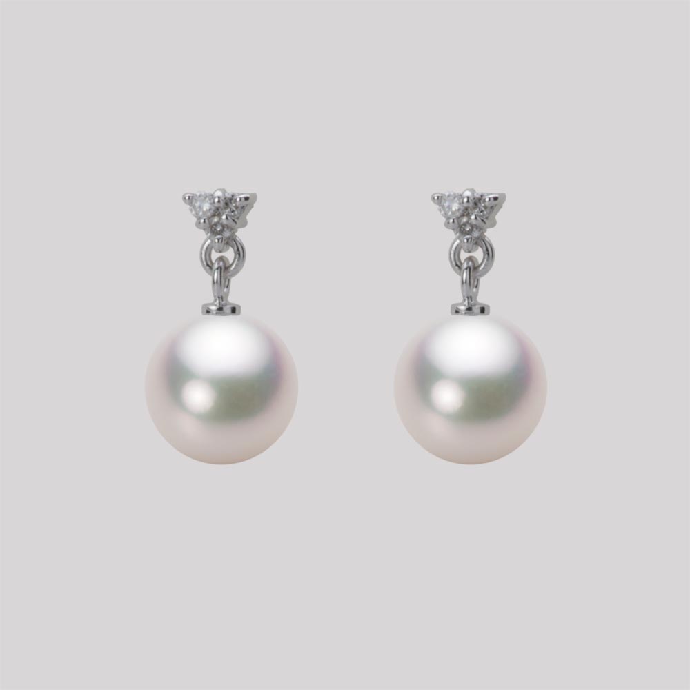 7.5mmアコヤ真珠ピアス（ホワイトピンク・マリン）
