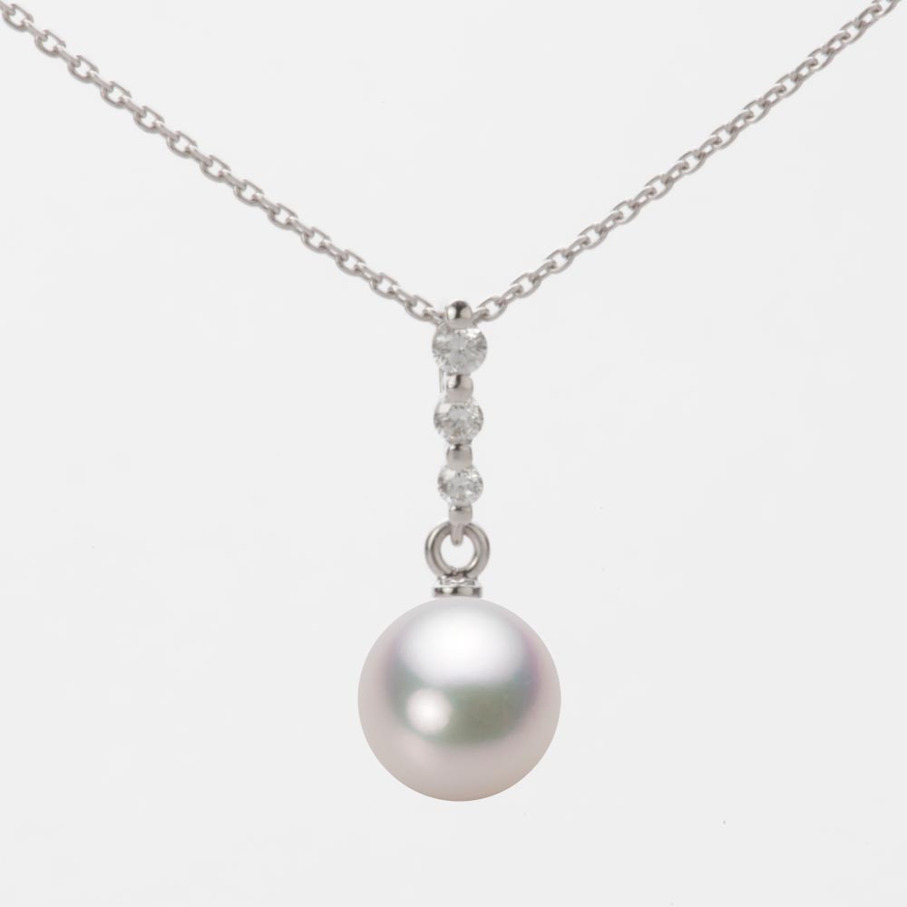 7.5mmアコヤ真珠ペンダント（ホワイトピンク・マリン）