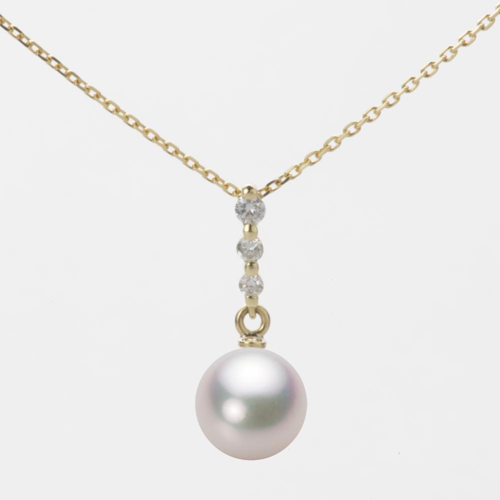 7.5mmアコヤ真珠ペンダント（ホワイトピンク・マリン）