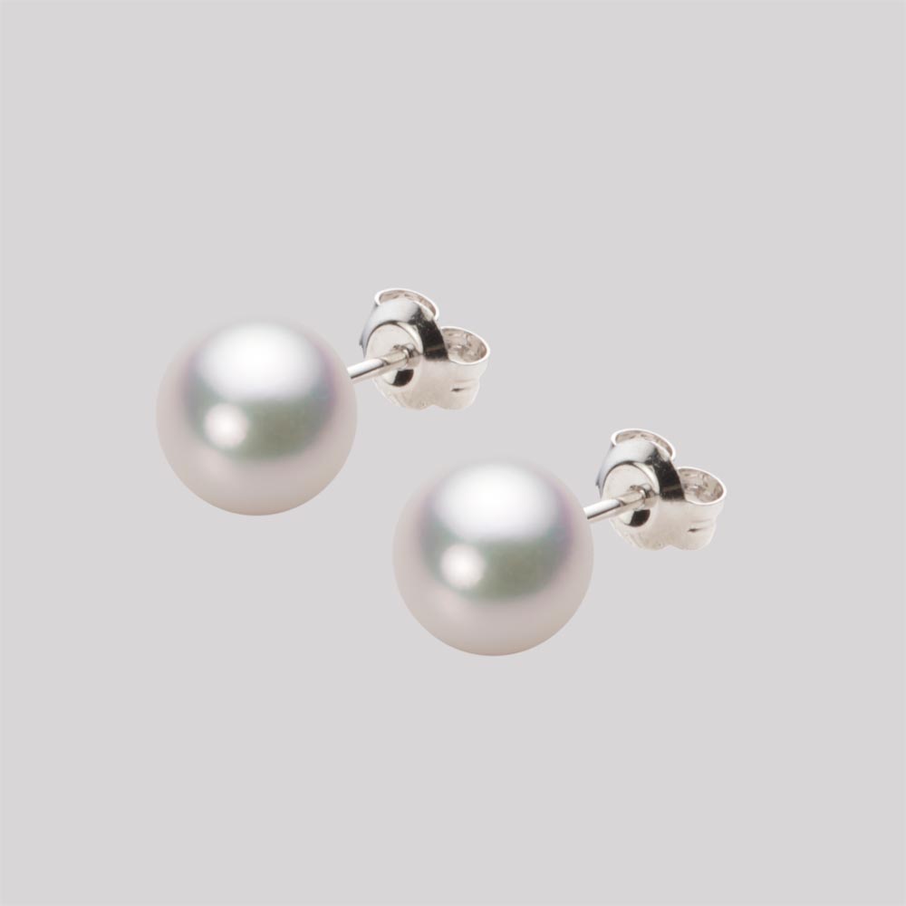 7.5mmアコヤ真珠ピアス（ホワイトピンク・マリン）