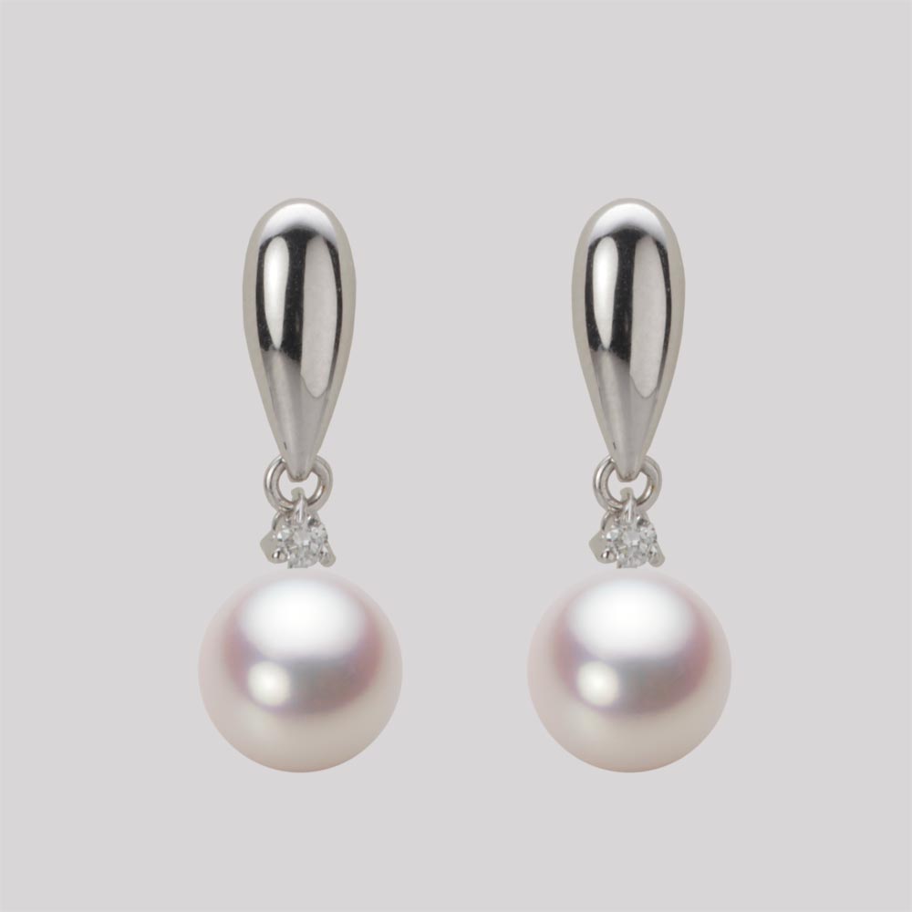 7.5mmアコヤ真珠ピアス（ホワイトピンク・ロゼ）