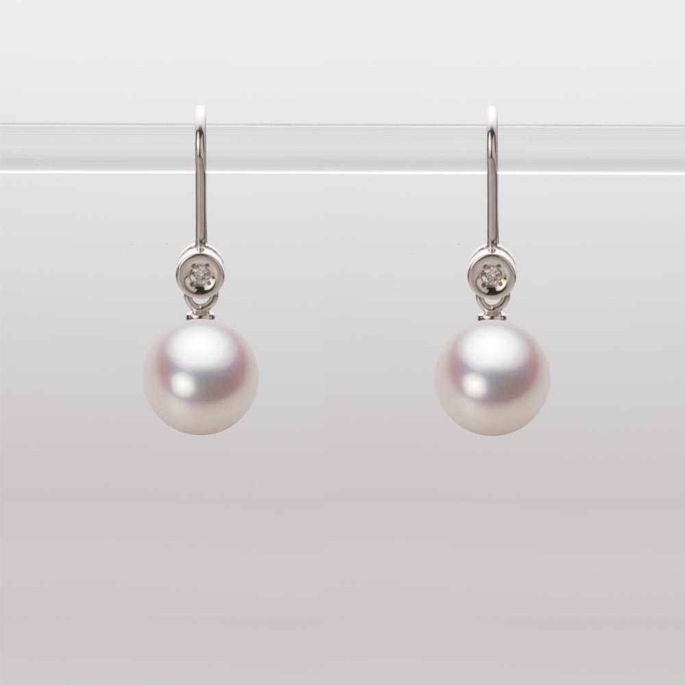 7.5mmアコヤ真珠ピアス（ホワイトピンク・ロゼ）