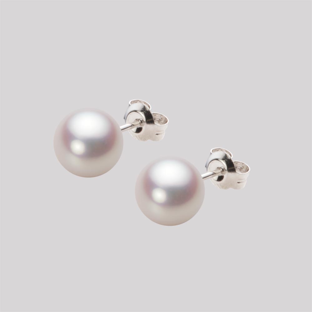 7.5mmアコヤ真珠ピアス（ホワイトピンク・ロゼ）