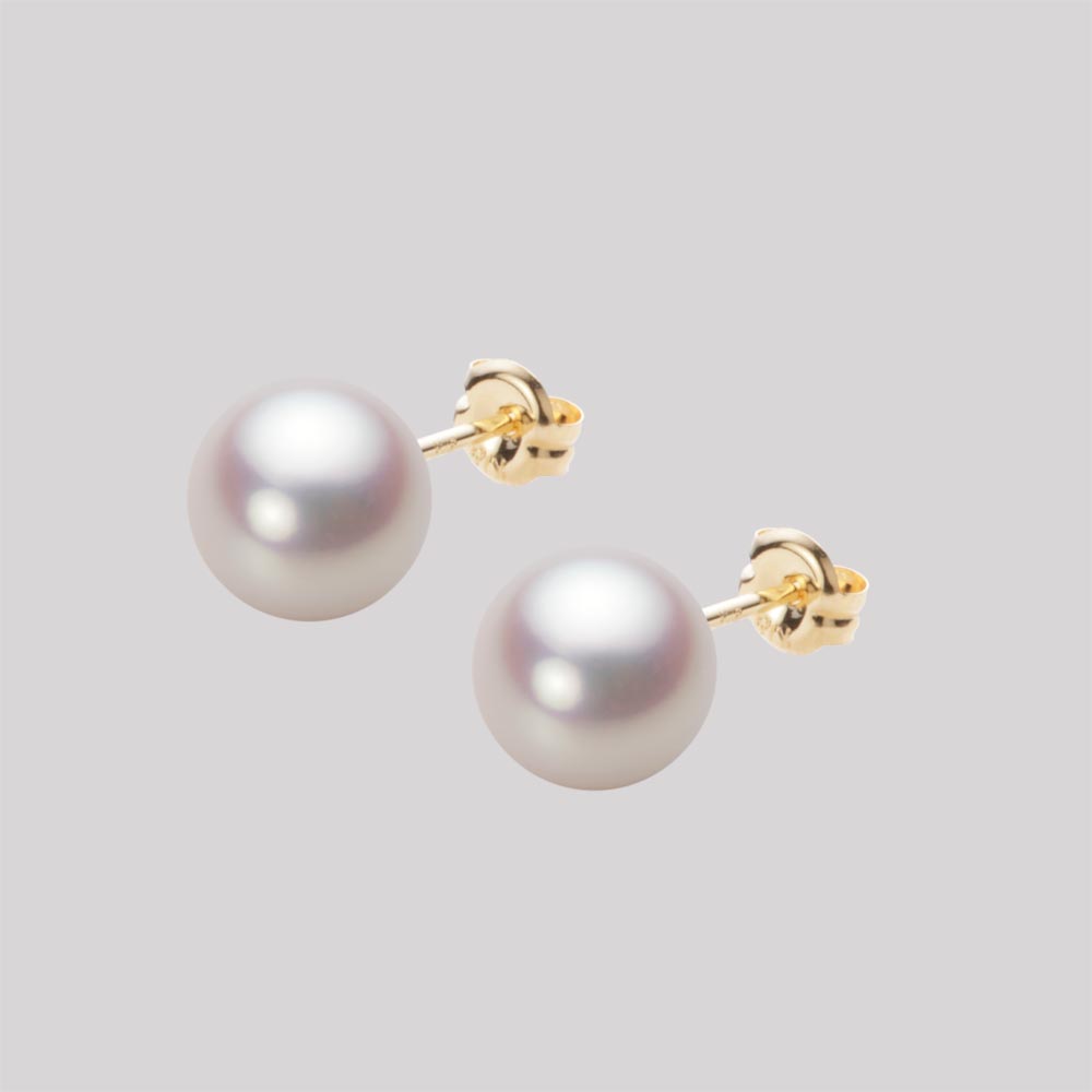 7.5mmアコヤ真珠ピアス（ホワイトピンク・ロゼ）