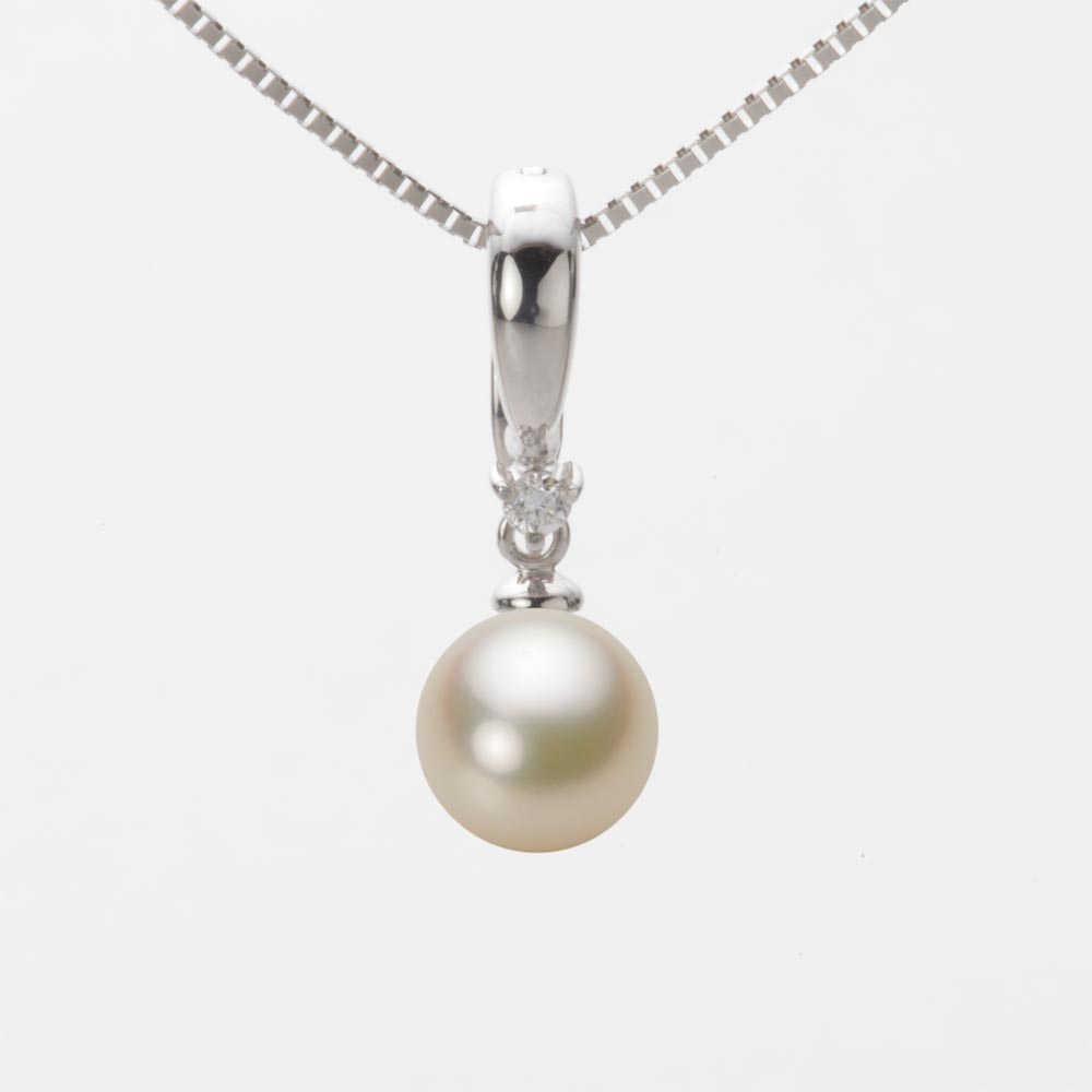 7.5mmアコヤ真珠ペンダント（シャンパンゴールド）