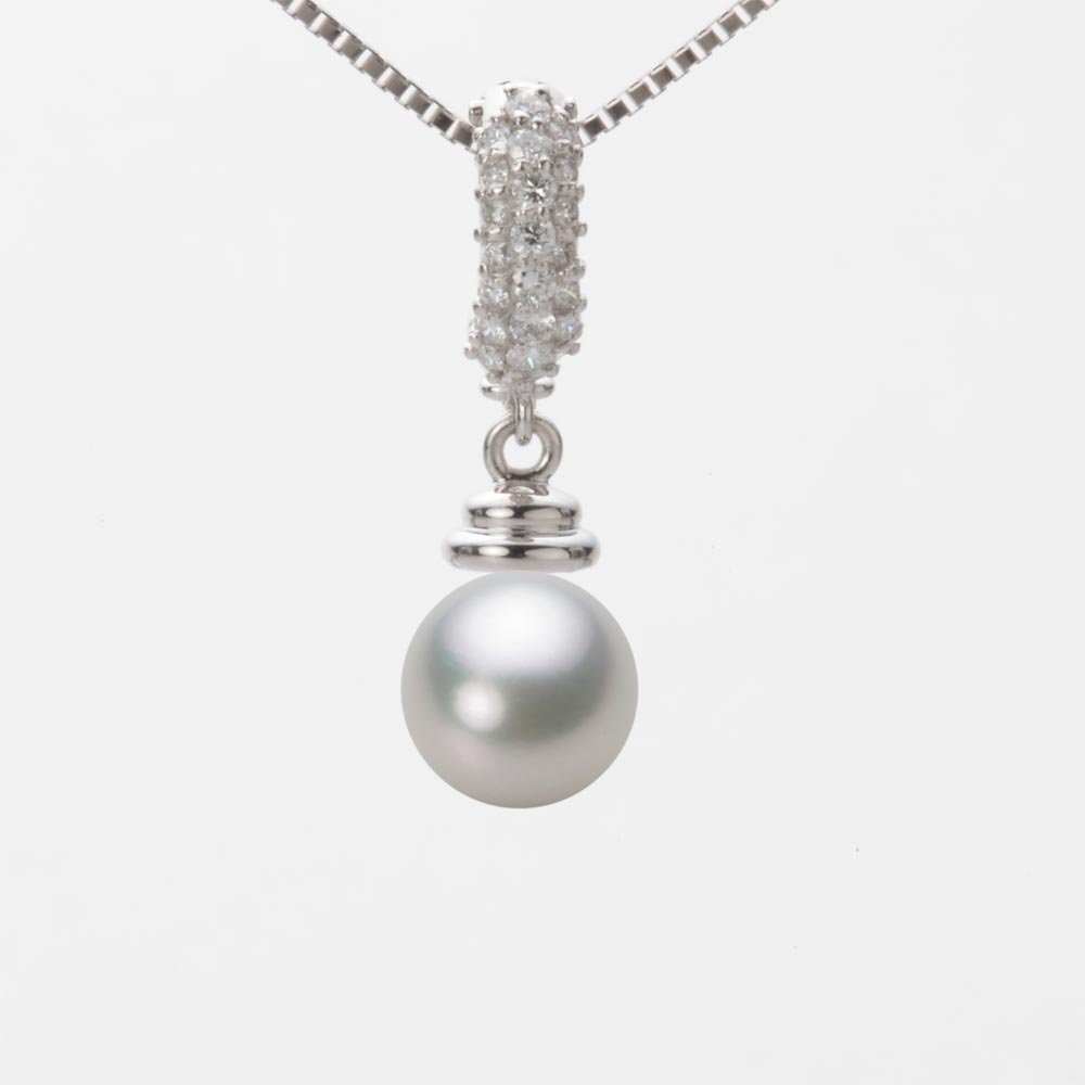 7.5mmアコヤ真珠ペンダント（シルバーグレー）