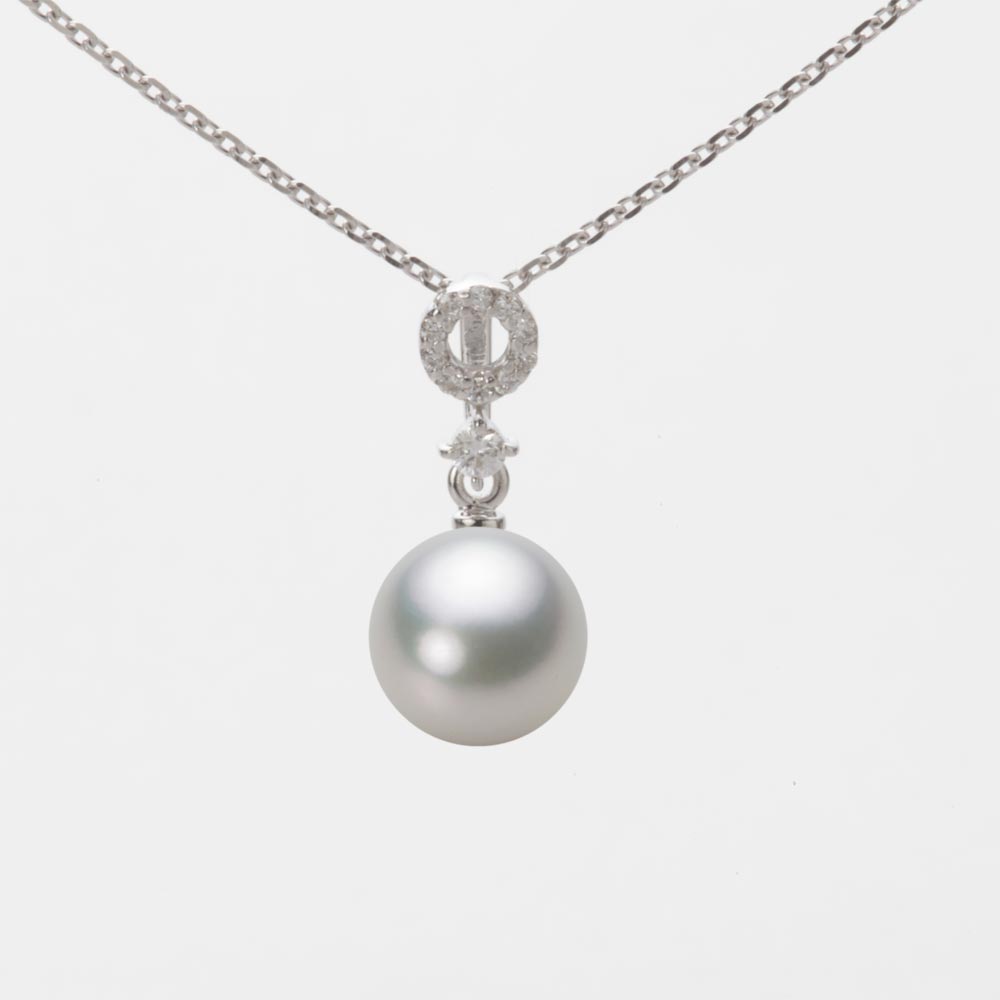 7.5mmアコヤ真珠ペンダント（シルバーグレー）