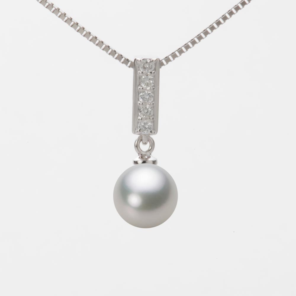 7.5mmアコヤ真珠ペンダント（シルバーグレー）