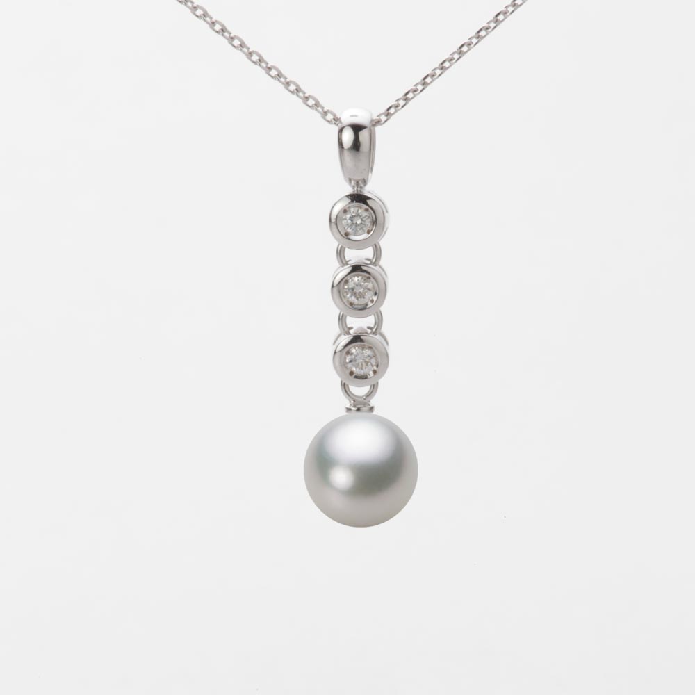 7.5mmアコヤ真珠ペンダント（シルバーグレー）