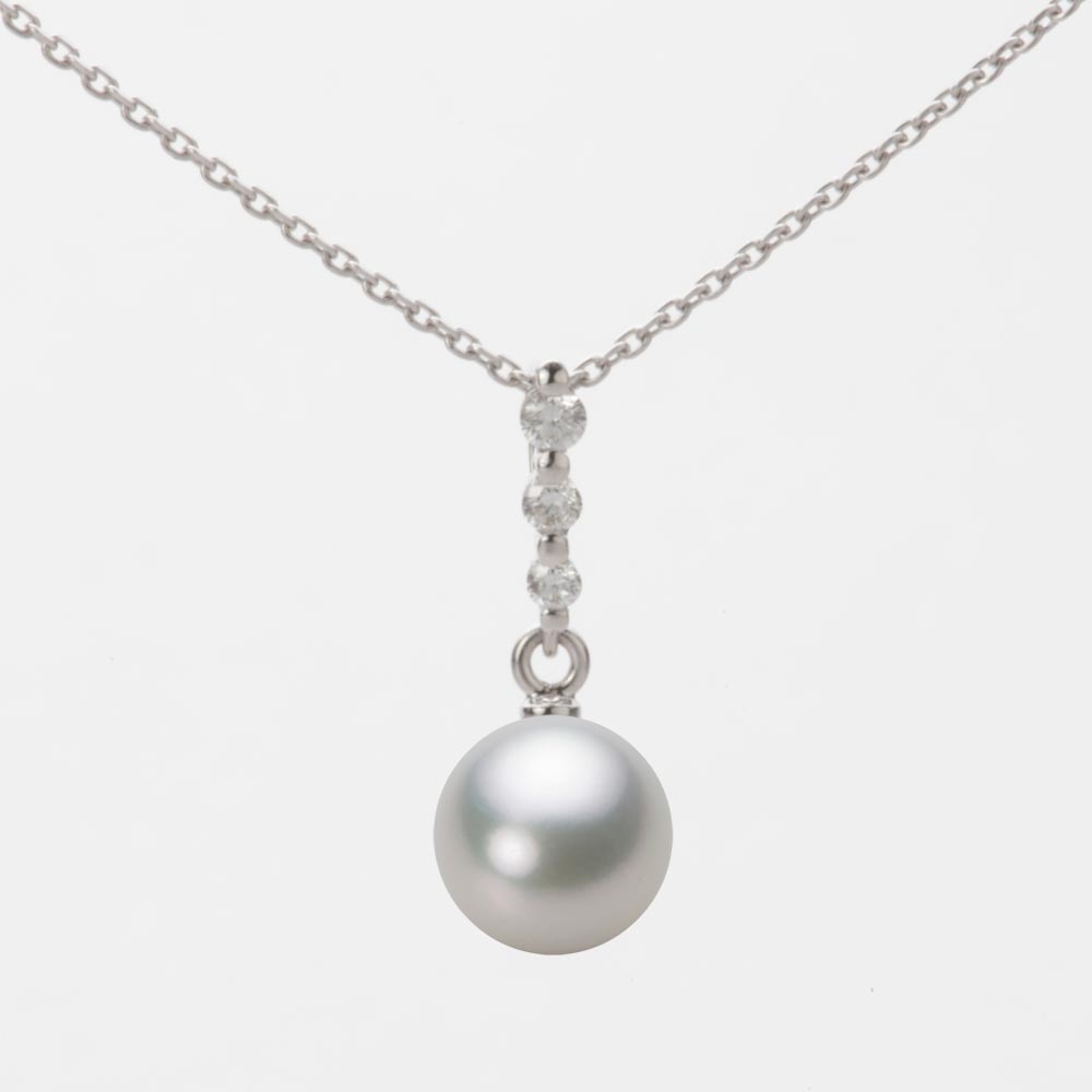 7.5mmアコヤ真珠ペンダント（シルバーグレー）