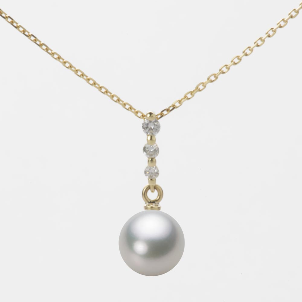 7.5mmアコヤ真珠ペンダント（シルバーグレー）