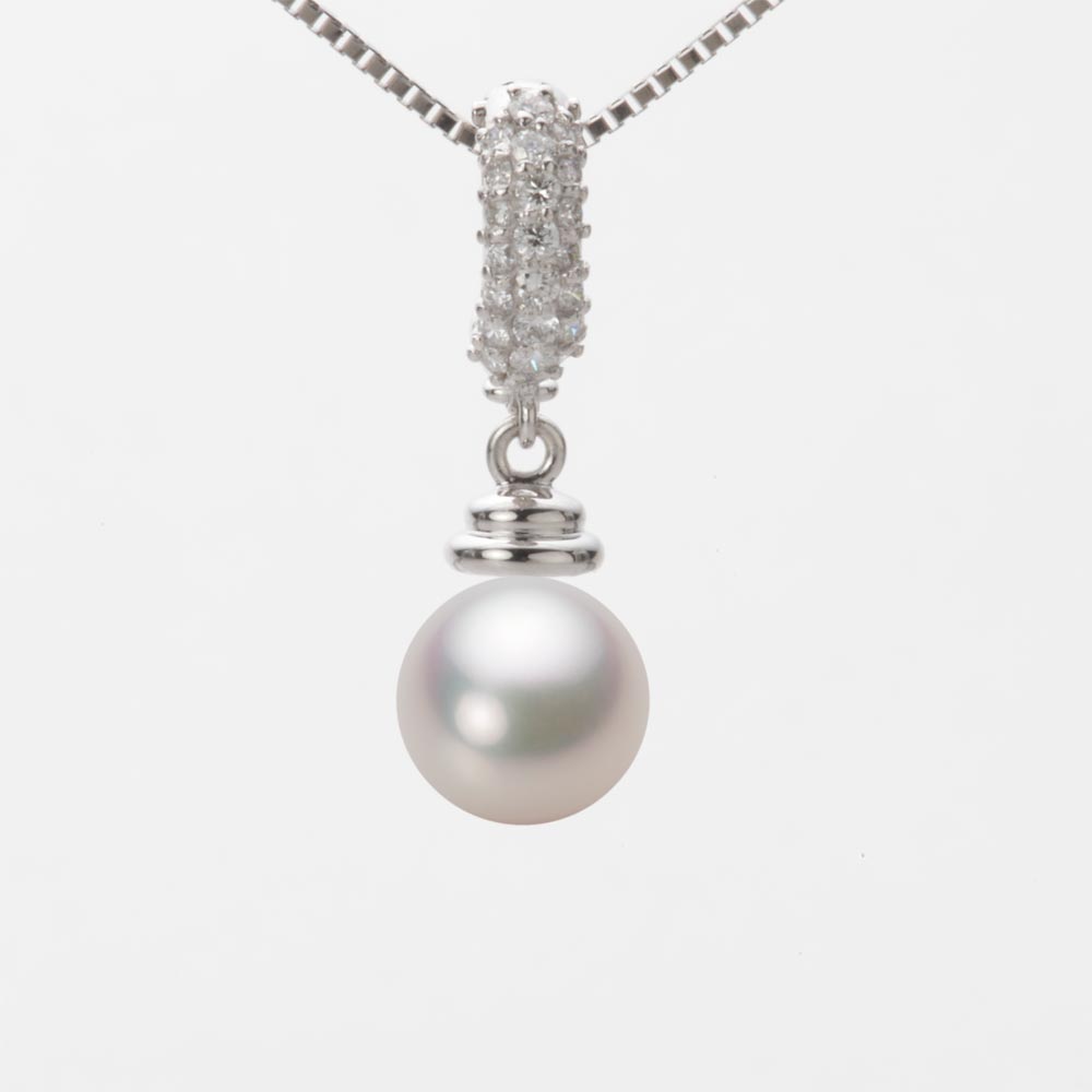 7.5mmアコヤ真珠ペンダント（ホワイトピンク・マリン）