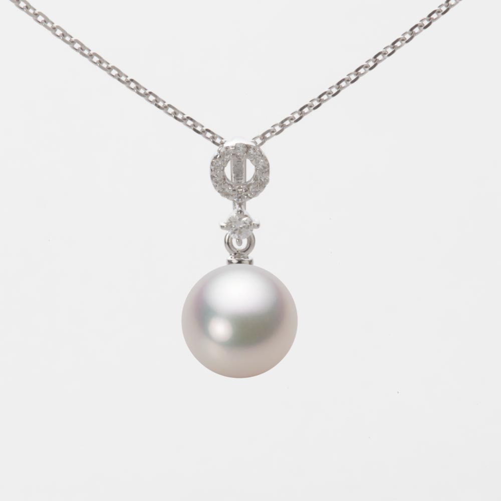 7.5mmアコヤ真珠ペンダント（ホワイトピンク・マリン）