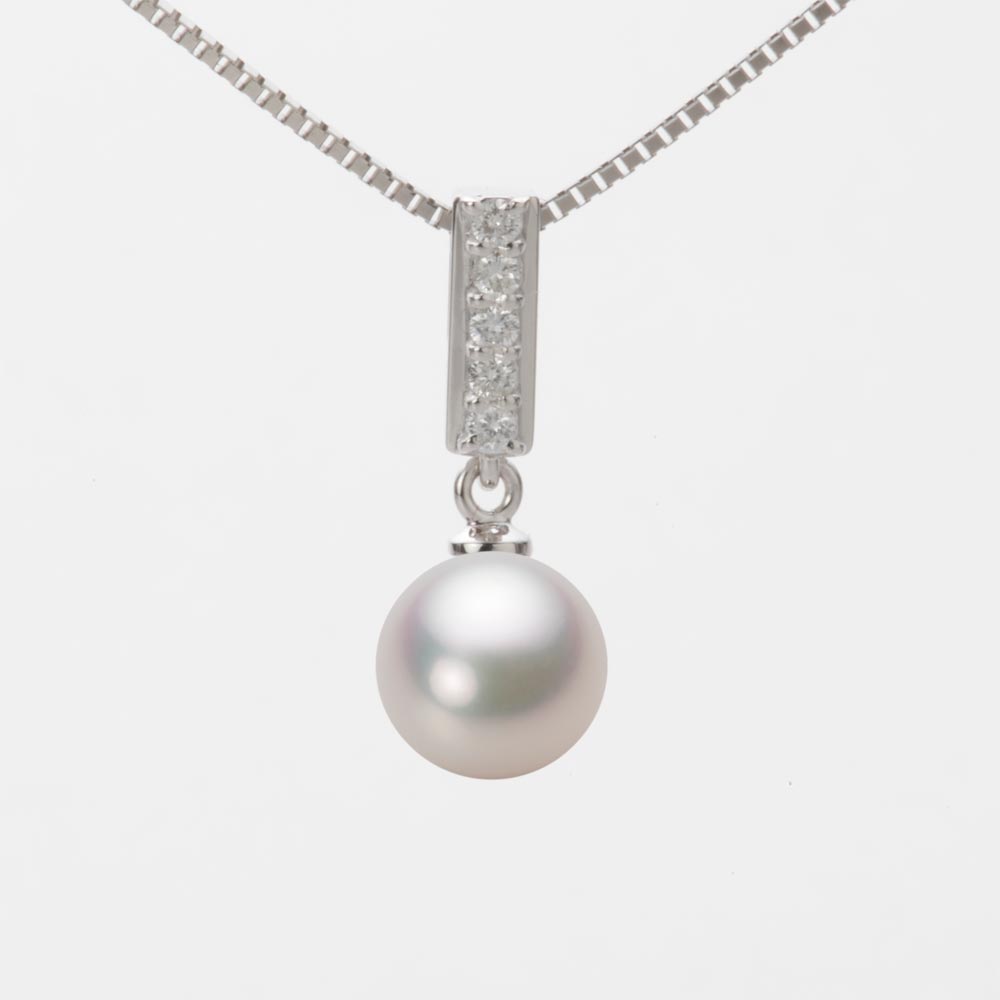 7.5mmアコヤ真珠ペンダント（ホワイトピンク・マリン）