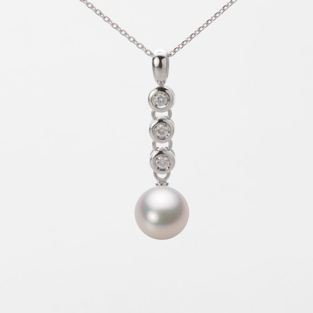 7.5mmアコヤ真珠ペンダント（ホワイトピンク・マリン）