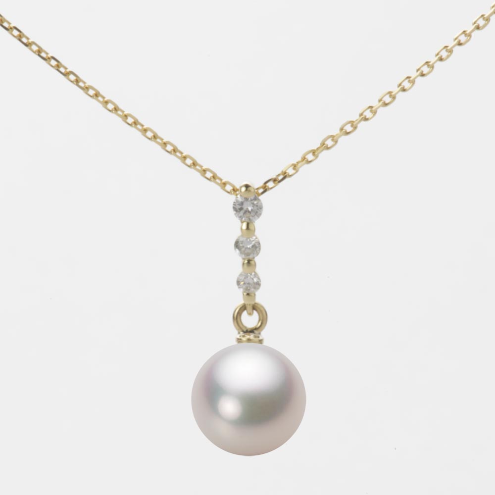 7.5mmアコヤ真珠ペンダント（ホワイトピンク・マリン）