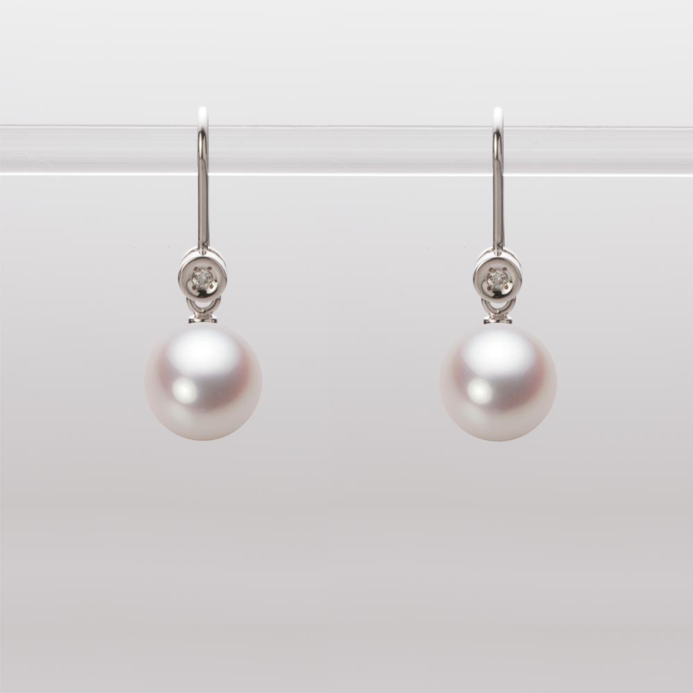 7.5mmアコヤ真珠ピアス（ホワイトピンク・ロゼ）