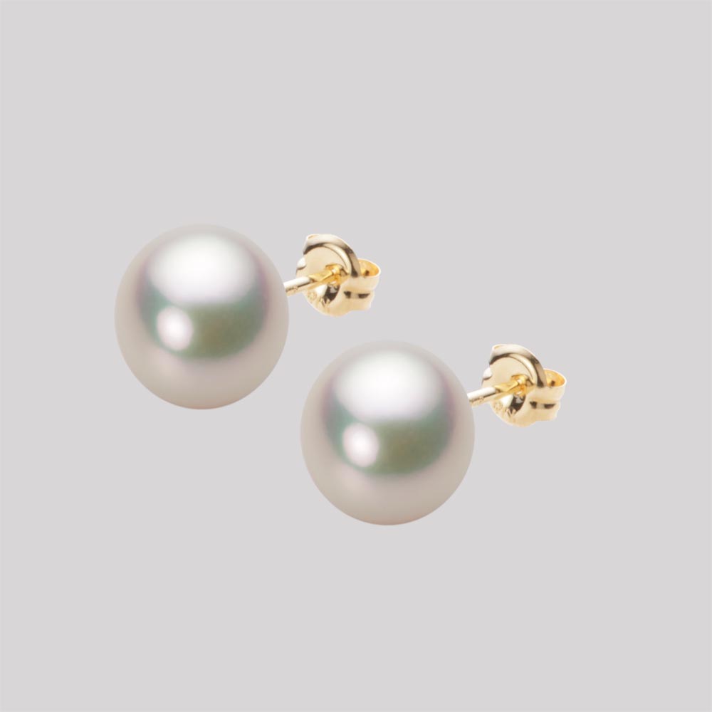 8.0mm アコヤ真珠ピアス （シャンパンホワイト）