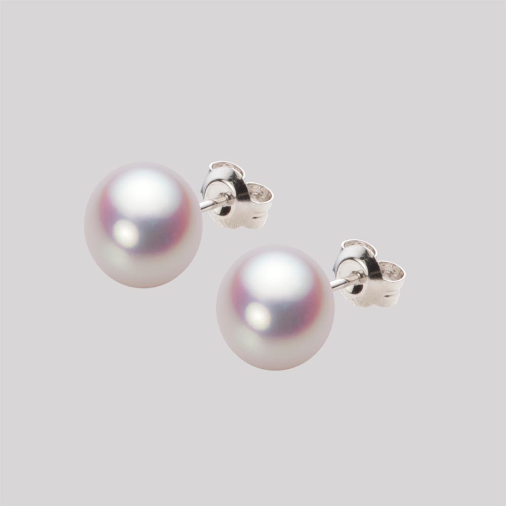 8.0mm アコヤ真珠ピアス （ホワイトピンク・ロゼ）