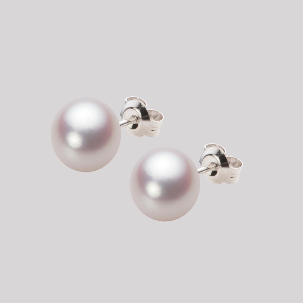 8.0mm アコヤ真珠ピアス （ホワイトピンク・ロゼ）