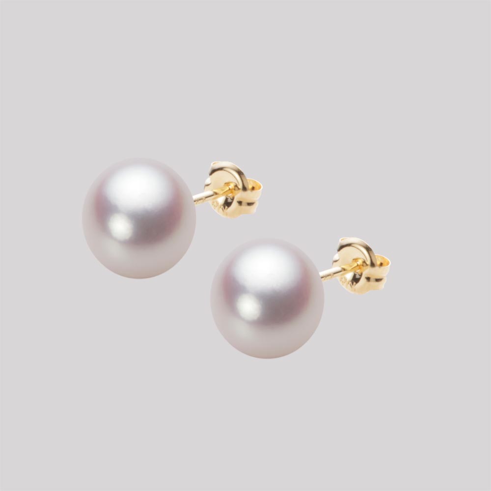 8.0mm アコヤ真珠ピアス （ホワイトピンク・ロゼ）