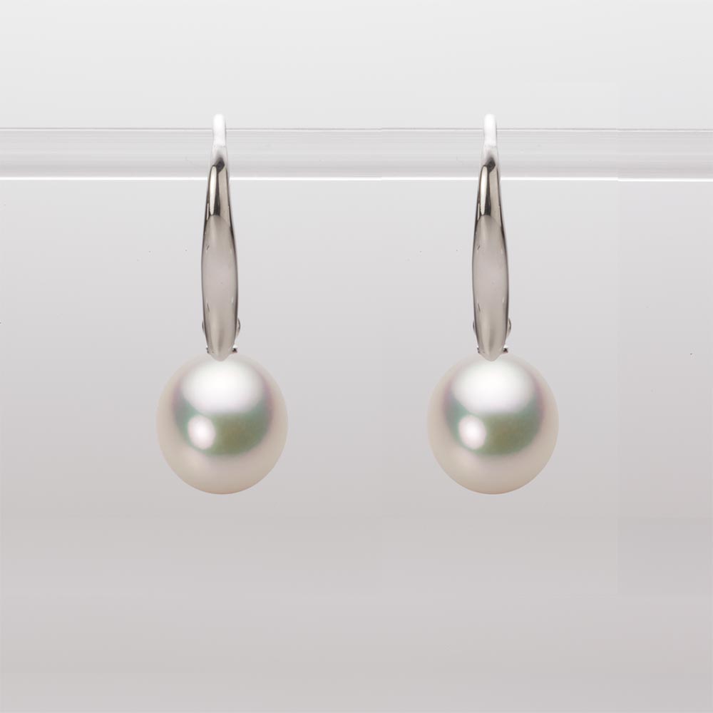 8.0mm アコヤ真珠ピアス （シャンパンホワイト）
