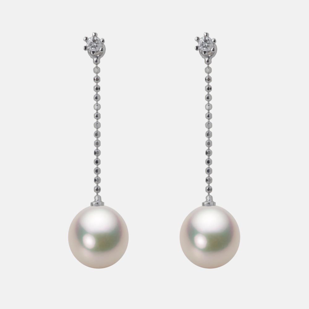 8.0mm アコヤ真珠ピアス （シャンパンホワイト）