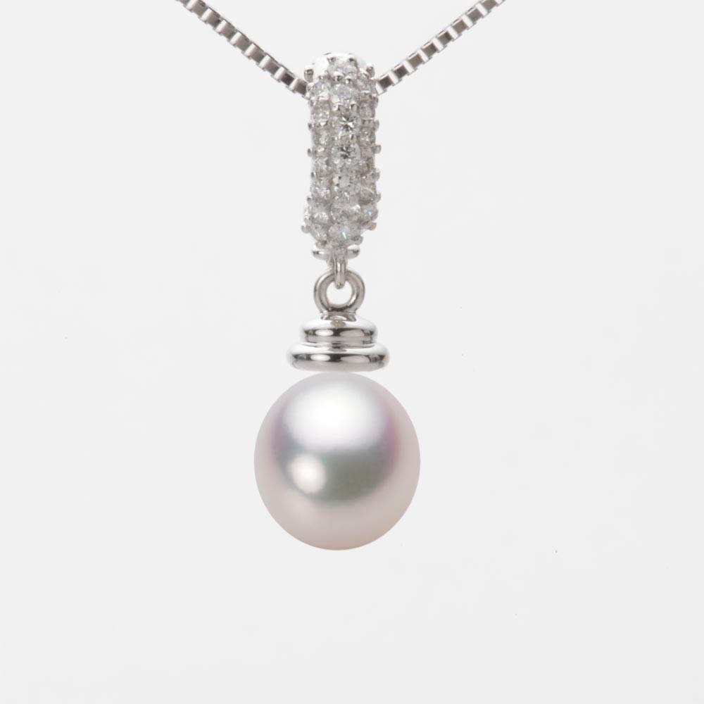 8.0mm アコヤ真珠ペンダント （ホワイトピンク・マリン）